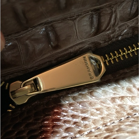 Brahmin Melbourne Large Tote Shoulder Handbag Gold Tone Hardware 18” Top - Picture 6 of 15